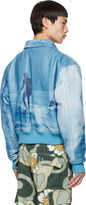 Thumbnail for your product : ERL Blue Graphic Leather Jacket