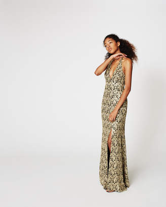 Nicole Miller Gold Paisley Gown
