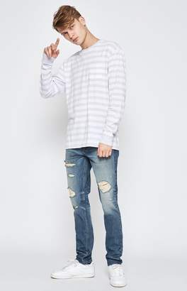 PacSun Stacked Skinny Ripped Zip Dark Jeans