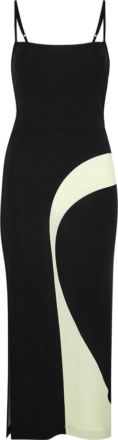 Nafsika Skourti Black Swirl-print Midi Dress