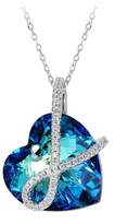 Thumbnail for your product : Swarovski EleQueen 925 Sterling Silver CZ Heart of Ocean Titanic Inspired Pendant Necklace Adorned with Crystals