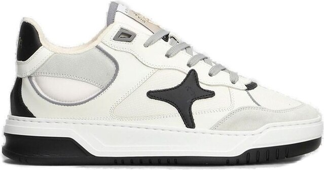 Ama Brand Star-Appliqué Lace-Up Sneakers