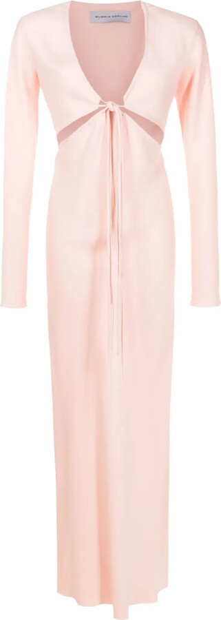 Gloria Coelho V-neck satin maxi dress