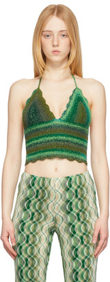 Anna Sui Green Konry K Edition Crocheted Camisole