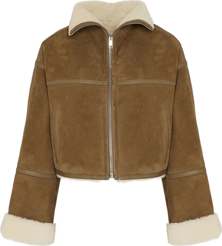 Yves Salomon Shearling-Trimmed Suede Jacket