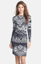Thumbnail for your product : Nicole Miller Print Jersey Body-Con Sheath Dress