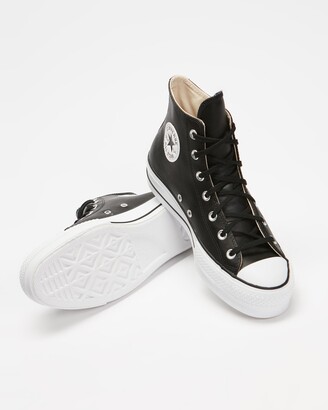 black converse platform leather