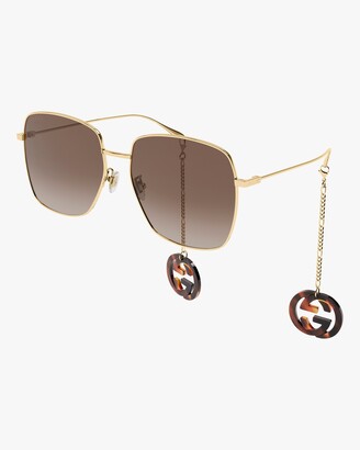 gold square sunglasses