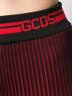 GCDS Logo Ribbed Fitted Shorts