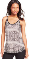 Thumbnail for your product : Amy Byer BCX Printed Cutout-Panel Tank Top