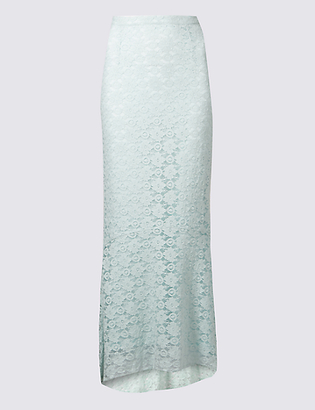 M&S Collection Fishtail Floral Lace Pencil Maxi Skirt