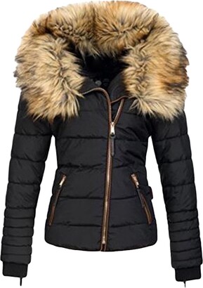 women's short coat with fur hood