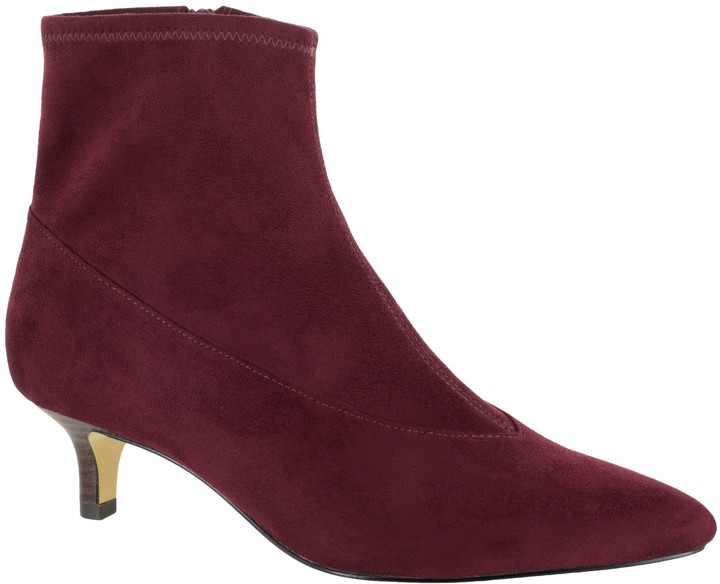burgundy kitten heel boots