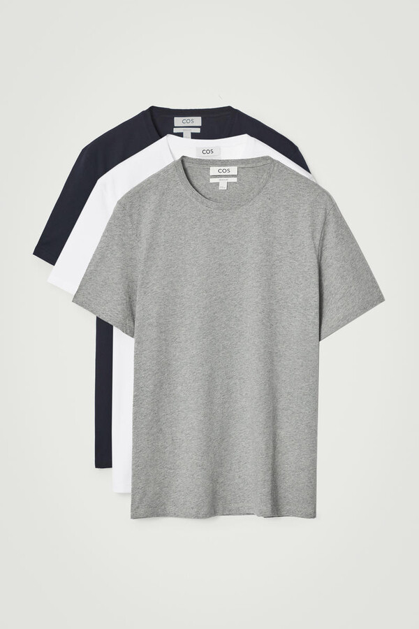 COS 3-Pack Regular Cotton T-Shirts in Navy
