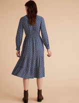 Thumbnail for your product : Marks and Spencer Geometric Blouson Sleeve Midi Waisted Dress