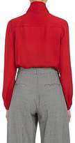 Thumbnail for your product : Barneys New York Women's Silk Tieneck Blouse - Red