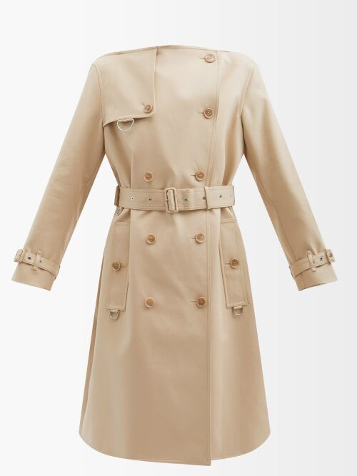 Burberry Double Breasted Cotton Trench Coat | Shop the world's 