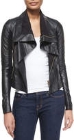 Thumbnail for your product : Rick Owens Shawl-Collar Leather Biker Jacket