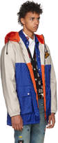 Thumbnail for your product : Gucci Blue and Beige Jacquard GG Hooded Jacket