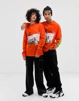 Thumbnail for your product : Collusion COLLUSION Unisex long sleeve t-shirt with graphic print in orange