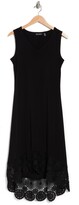 Thumbnail for your product : Nina Leonard V-Neck Sleeveless Lace Hem High/Low Dress