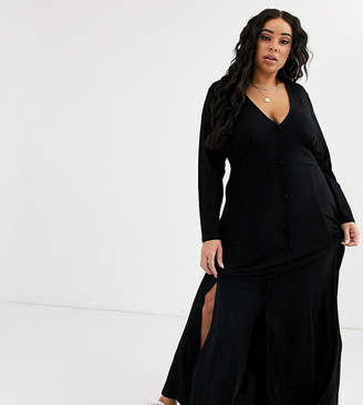 black maxi dress plus size uk