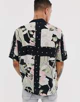 Thumbnail for your product : AllSaints revere collar shirt with sacred print in black