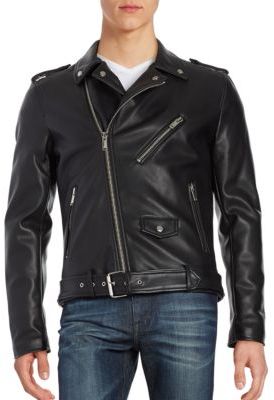 GUESS Faux Leather Biker Jacket