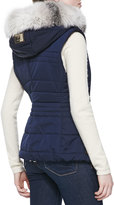 Thumbnail for your product : Gorski Apres-Ski Puffer Vest W/ Iceberg Fur-Trim, Navy