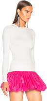 Thumbnail for your product : JoosTricot Bodycon Crew Neck Sweater in Silver White | FWRD