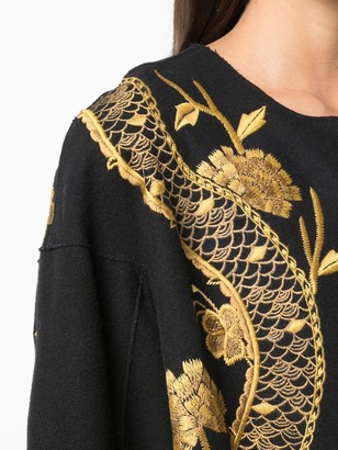 Josie Natori Embroidered Dragon Coat