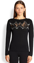 Thumbnail for your product : Emilio Pucci Zig-Zag Lace-Insert Wool Sweater
