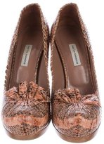 Thumbnail for your product : Tabitha Simmons Snakeskin Loafer Pumps