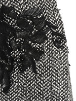 Thumbnail for your product : Ermanno Scervino Leafs Embroidered Wool Boucle Skirt