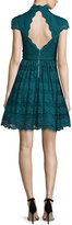Thumbnail for your product : Alice + Olivia Maureen Lace Open-Back Party Dress, Turquoise