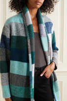 Thumbnail for your product : The Elder Statesman Striped Cashmere Cardigan - Blue
