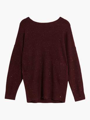 Oasis Becky Sparkle Jumper, Berry