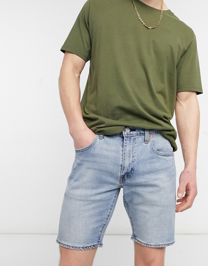 Levi's 412 slim fit denim shorts in whenever wherever flex stretch light  indigo worn in wash - ShopStyle