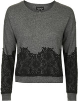 Thumbnail for your product : Topshop Lace applique sweater