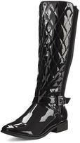 Thumbnail for your product : Shoebox Shoe Box Caroline Quilted Patent Elastic Back Calf Boots - Black