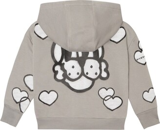 Givenchy Kids Heart-print jersey zip-up hoodie