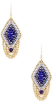 Thumbnail for your product : Miguel Ases Beaded Geometric Diamond Drop Earrings