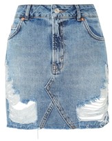 Thumbnail for your product : Topshop Women's Rip Denim Miniskirt