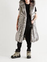 Thumbnail for your product : Rick Owens + Moncler Porterville Oversized Logo-Appliqued Hooded Metallic Shell Down Gilet