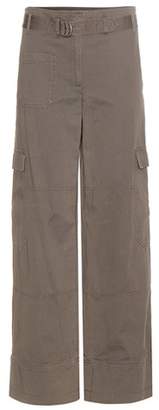 Helmut Lang Wide-leg cotton and linen cargo trousers