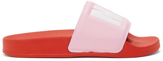MSGM Pink & Red Logo Pool Slides