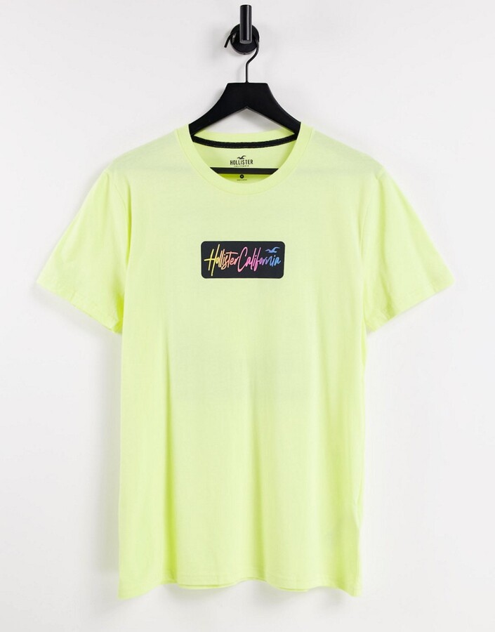 Hollister summer fade back print t-shirt in yellow - ShopStyle