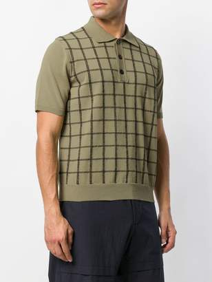 Marni grid check knitted polo shirt