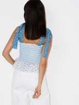 Thumbnail for your product : LoveShackFancy Bucky floral-print smocked top