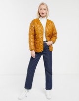 Thumbnail for your product : Monki quilted front pocket jacket in brown